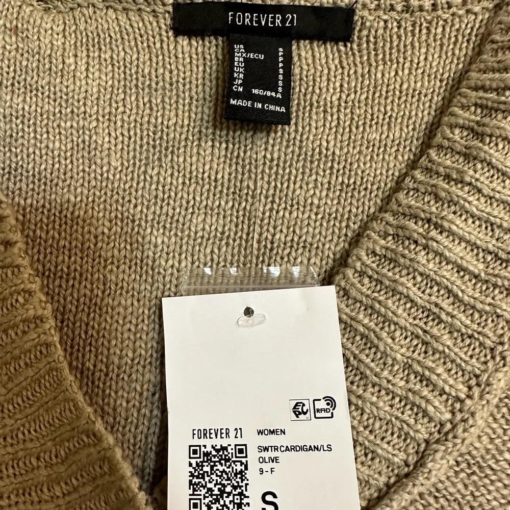 NWT Forever 21 Green Cardigan Size S - Picture 3 of 3